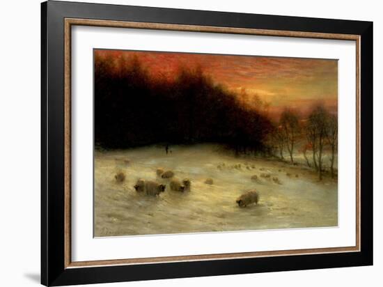 Sheep in a Winter Landscape, Evening-Joseph Farquharson-Framed Giclee Print