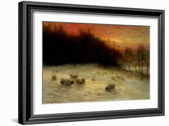 Sheep in a Winter Landscape, Evening-Joseph Farquharson-Framed Giclee Print