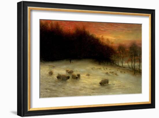 Sheep in a Winter Landscape, Evening-Joseph Farquharson-Framed Giclee Print