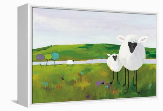 Sheep in the Meadow-Phyllis Adams-Framed Stretched Canvas