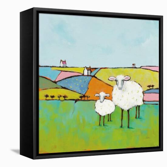 Sheep in the Meadow-Phyllis Adams-Framed Stretched Canvas