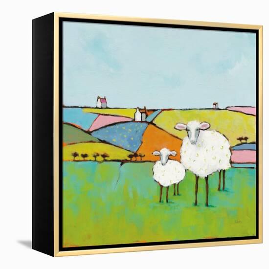 Sheep in the Meadow-Phyllis Adams-Framed Stretched Canvas