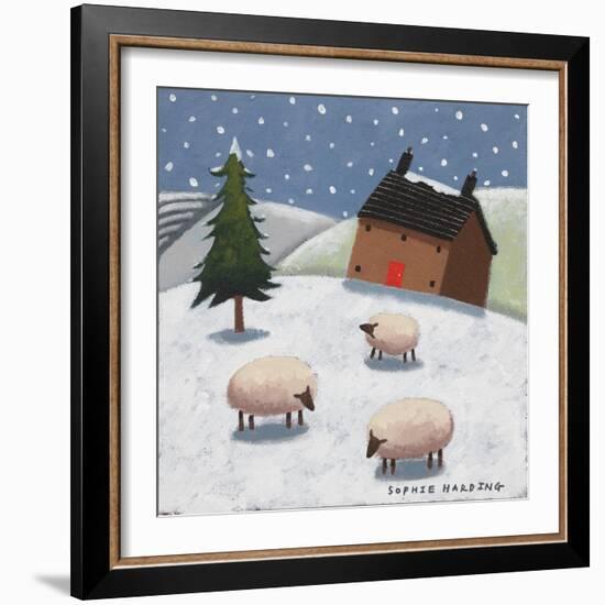 Sheep in the Snow-Sophie Harding-Framed Giclee Print