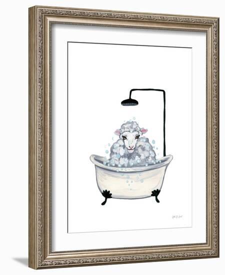 Sheep in Tub and Suds-Yvette St. Amant-Framed Art Print