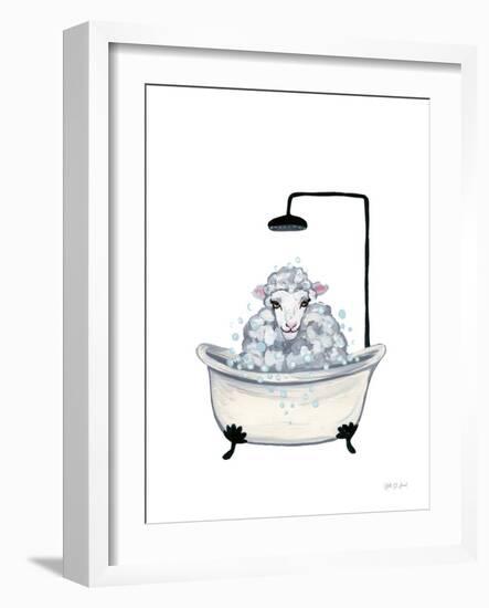 Sheep in Tub and Suds-Yvette St. Amant-Framed Art Print