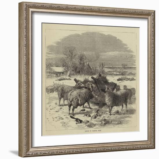 Sheep in Winter Time-Harrison William Weir-Framed Giclee Print