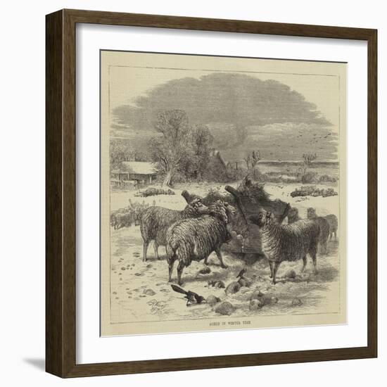 Sheep in Winter Time-Harrison William Weir-Framed Giclee Print