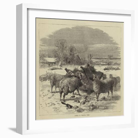 Sheep in Winter Time-Harrison William Weir-Framed Giclee Print