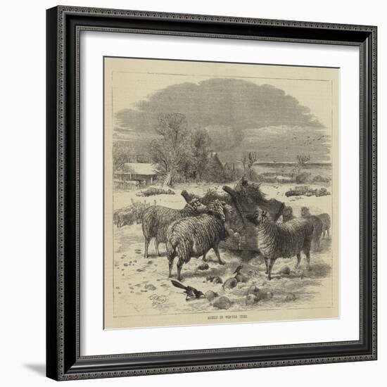 Sheep in Winter Time-Harrison William Weir-Framed Giclee Print