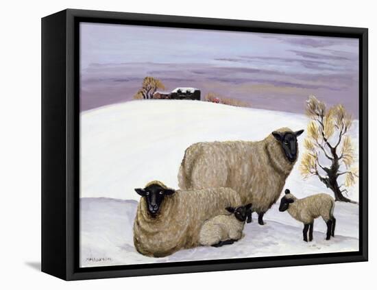 Sheep in Winter-Margaret Loxton-Framed Premier Image Canvas