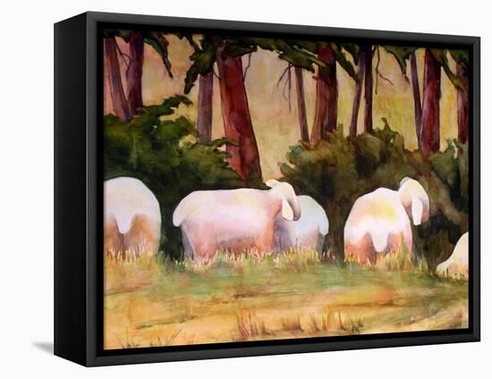 Sheep Landscape Art Print-Blenda Tyvoll-Framed Stretched Canvas