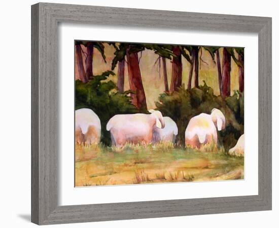 Sheep Landscape Art Print-Blenda Tyvoll-Framed Art Print