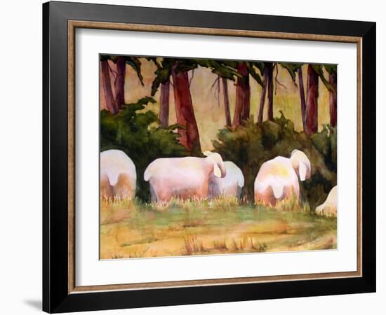 Sheep Landscape Art Print-Blenda Tyvoll-Framed Art Print