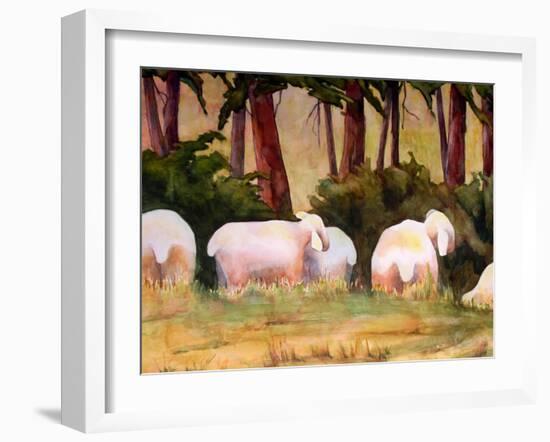 Sheep Landscape Art Print-Blenda Tyvoll-Framed Art Print