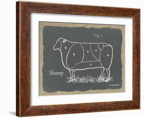 Sheep on Burlap-Gwendolyn Babbitt-Framed Art Print