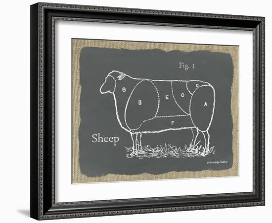 Sheep on Burlap-Gwendolyn Babbitt-Framed Art Print