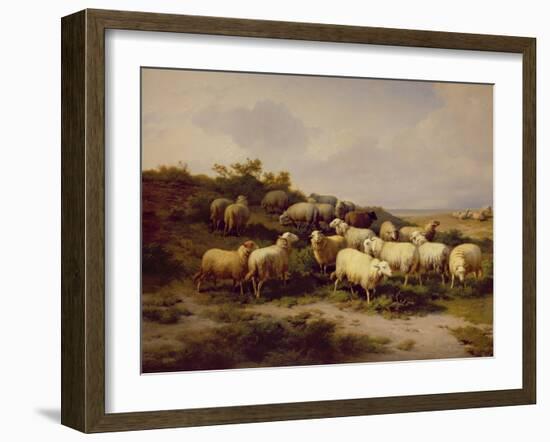 Sheep on the Coast, 1878 (Oil on Canvas)-Eugene Joseph Verboeckhoven-Framed Giclee Print
