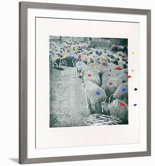 Sheep Portfolio 3-Menashe Kadishman-Framed Limited Edition