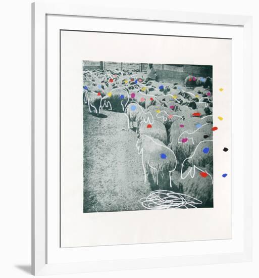 Sheep Portfolio 3-Menashe Kadishman-Framed Limited Edition