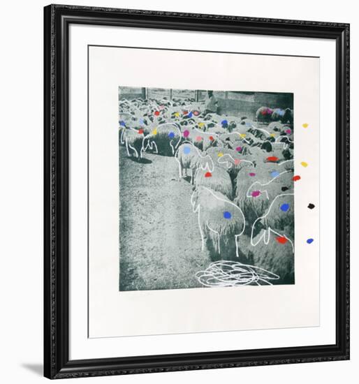 Sheep Portfolio 3-Menashe Kadishman-Framed Limited Edition