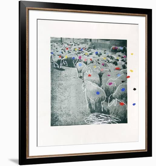 Sheep Portfolio 3-Menashe Kadishman-Framed Limited Edition