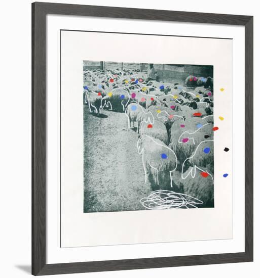 Sheep Portfolio 3-Menashe Kadishman-Framed Limited Edition