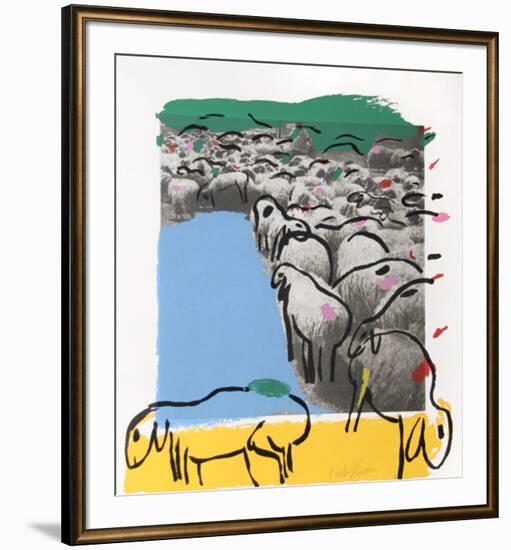 Sheep Portfolio 7-Menashe Kadishman-Framed Collectable Print