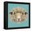 Sheep Portrait. Illustrated Portrait of Ram or Sheep on Blue Background.-ant_art-Framed Stretched Canvas