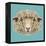 Sheep Portrait. Illustrated Portrait of Ram or Sheep on Blue Background.-ant_art-Framed Stretched Canvas