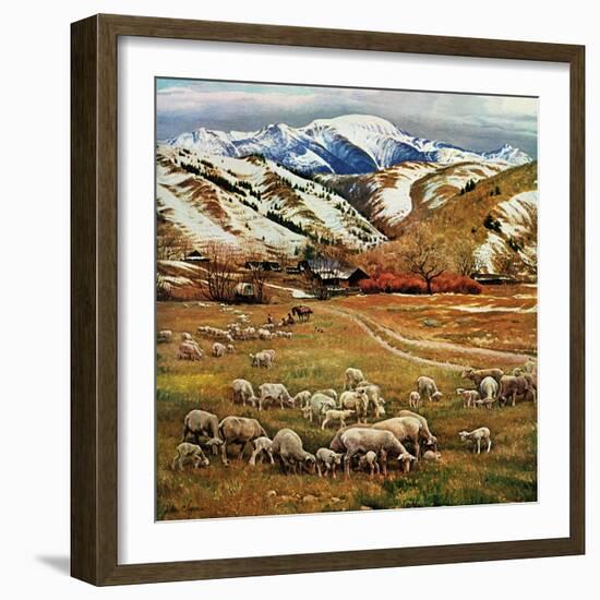 "Sheep Ranch," March 18, 1961-John Clymer-Framed Giclee Print