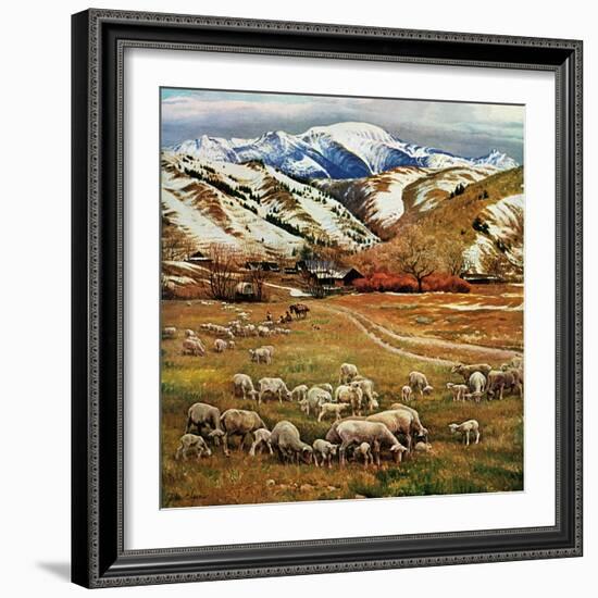"Sheep Ranch," March 18, 1961-John Clymer-Framed Giclee Print