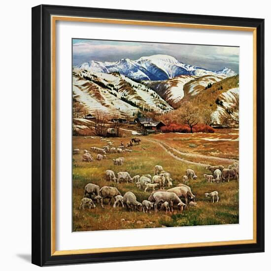 "Sheep Ranch," March 18, 1961-John Clymer-Framed Giclee Print