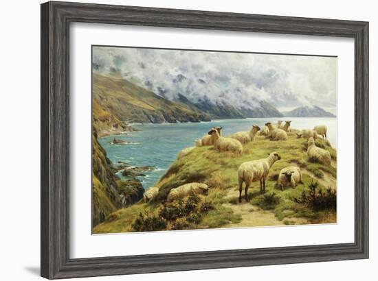 Sheep Reposing, Dalby Bay, Isle of Man-Basil Bradley-Framed Giclee Print
