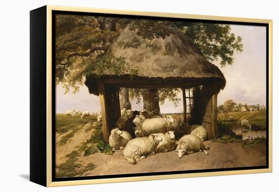 Sheep Resting under a Shelter-Thomas Sidney Cooper-Framed Premier Image Canvas