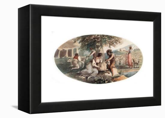 Sheep Shearing-William Hamilton-Framed Premier Image Canvas