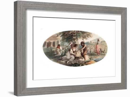 Sheep Shearing-William Hamilton-Framed Giclee Print