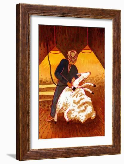 Sheep Shearing-John Newcomb-Framed Giclee Print