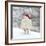 Sheep Texel Ewe in Snow Wearing Christmas Hat-null-Framed Photographic Print