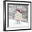 Sheep Texel Ewe in Snow Wearing Christmas Hat-null-Framed Photographic Print