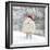 Sheep Texel Ewe in Snow Wearing Christmas Hat-null-Framed Photographic Print