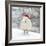 Sheep Texel Ewe in Snow Wearing Christmas Hat-null-Framed Photographic Print