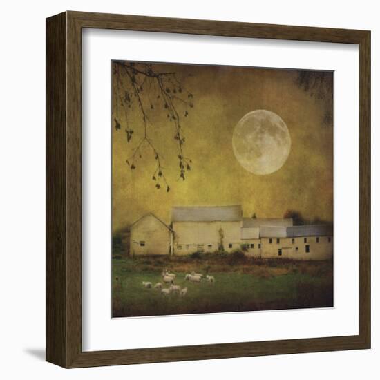 Sheep Under a Harvest Moon-Dawne Polis-Framed Giclee Print