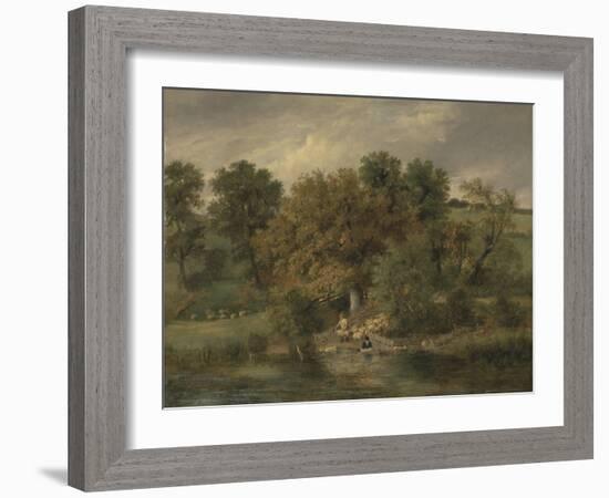 Sheep Washing at Postwick Grove, Norwich, C.1822-James Stark-Framed Giclee Print