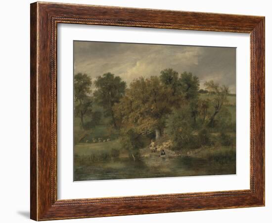 Sheep Washing at Postwick Grove, Norwich, C.1822-James Stark-Framed Giclee Print