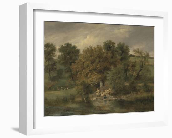 Sheep Washing at Postwick Grove, Norwich, C.1822-James Stark-Framed Giclee Print