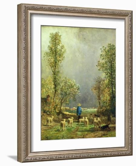 Sheep Watching a Storm-Constant-emile Troyon-Framed Giclee Print