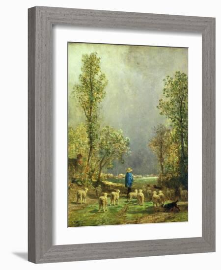 Sheep Watching a Storm-Constant-emile Troyon-Framed Giclee Print