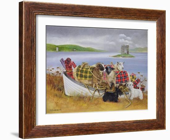 Sheep with Tartan, 1999-E.B. Watts-Framed Giclee Print