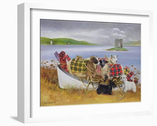 Sheep with Tartan, 1999-E.B. Watts-Framed Giclee Print