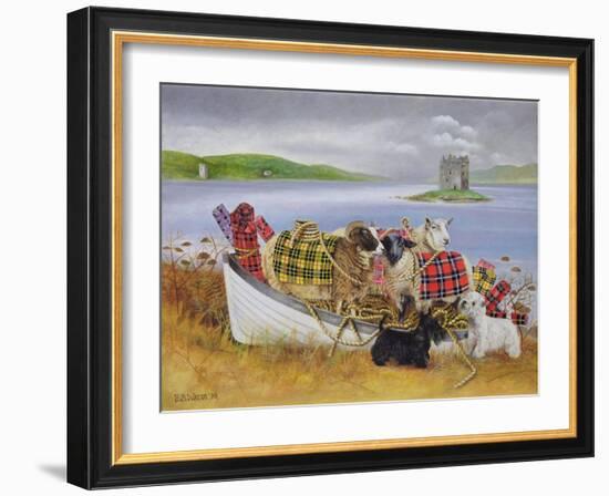 Sheep with Tartan, 1999-E.B. Watts-Framed Giclee Print